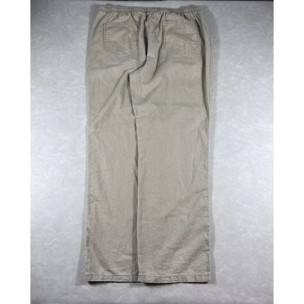 Daniel Cremieux Linen Pants Mens 38x32 Beige Flat Front Beach Trousers